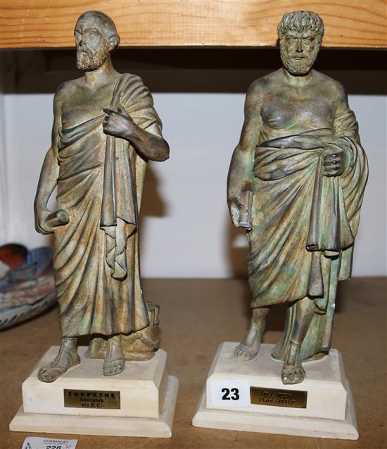 2 figures of Plato & Socrates